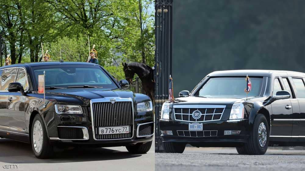 Putin and Trump limousines