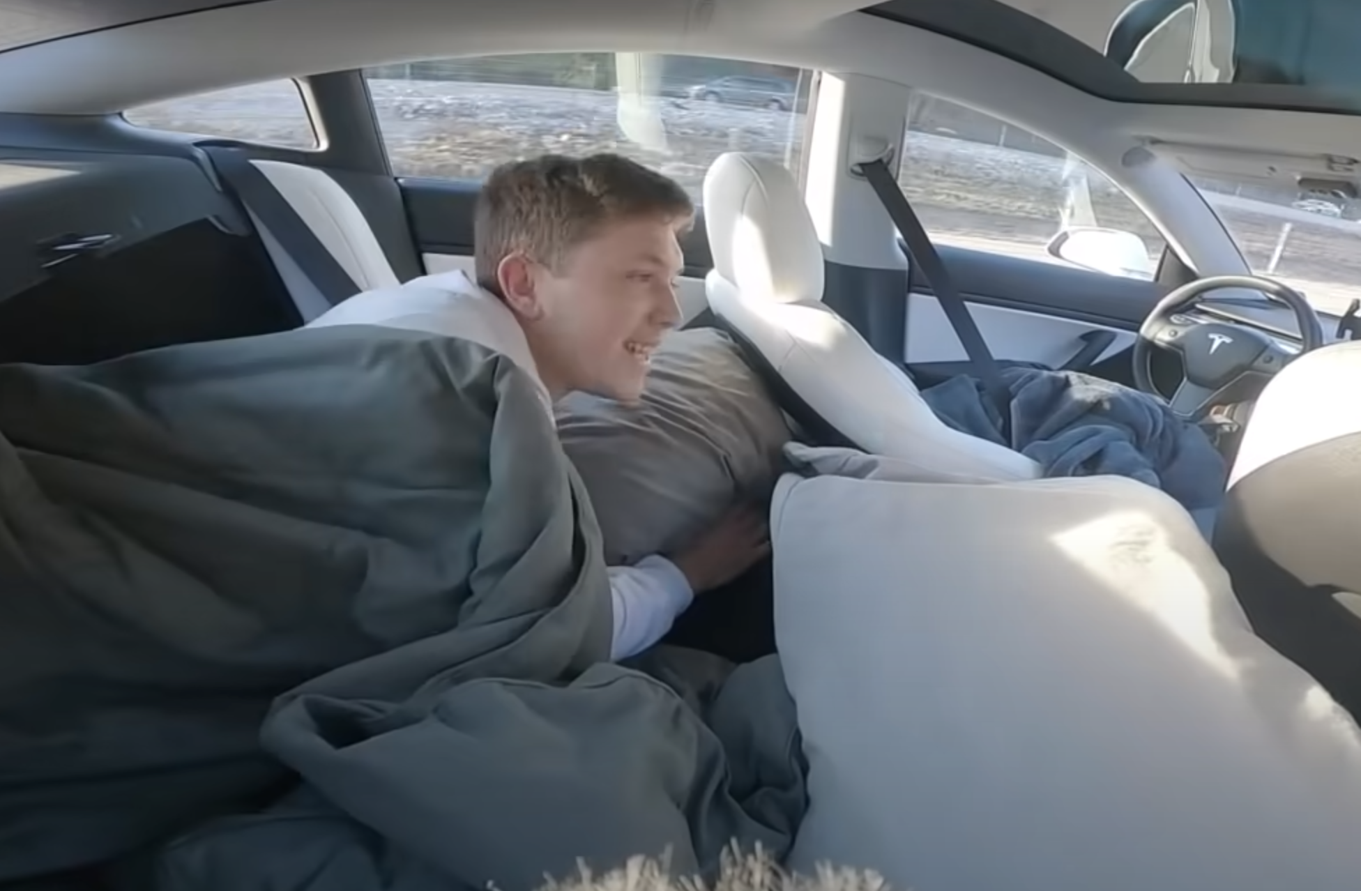 Tesla Sleeping Driver