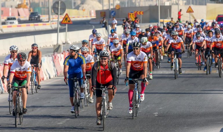 Cyclists Doha Qatar